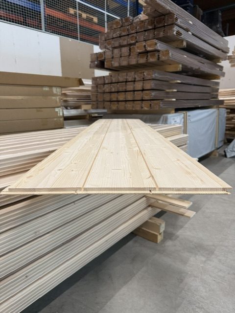 Sisustuspaneeli 15x175x2370mm STS4 päätypontattu mänty - Image 2